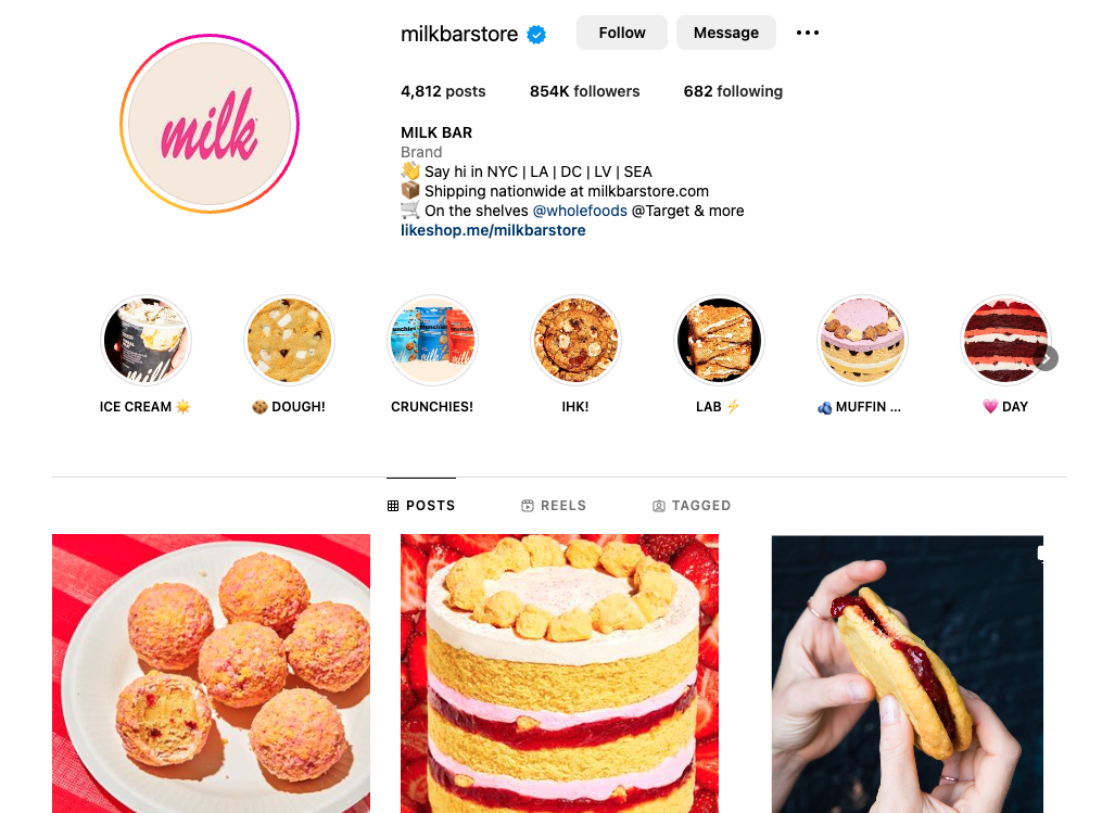 Milk Bar Instagram